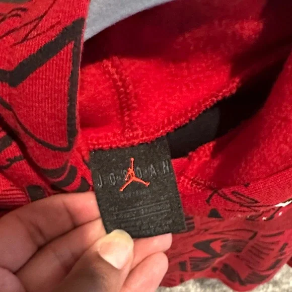 Nike Kids Air Jordan Set Red Graphic Hoodie and Sweatpants Size 4 - Picture 2 of 5
